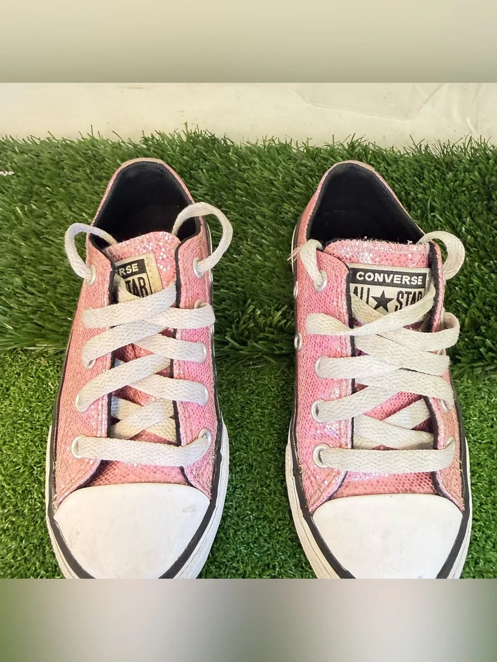 Converse Kids Pink Glitter Low-Top Sneakers